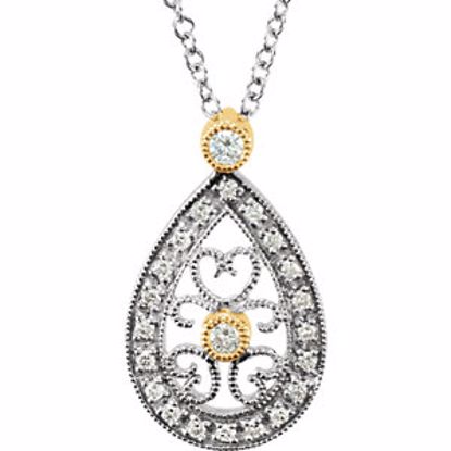 650216:100:P 14kt White & Yellow 1/6 CTW Diamond 16" Necklace