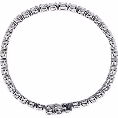 650793:70000:P Sterling Silver 5mm Round Cubic Zirconia Bracelet