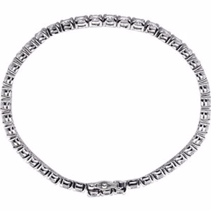 650793:70002:P Sterling Silver 4mm Round Cubic Zirconia Bracelet