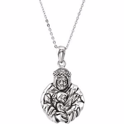 650750:1010:P Sterling Silver God's Embrace of Love 18" Girl Necklace