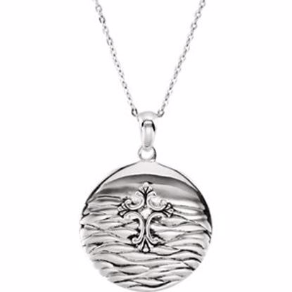 650769:1020:P Sterling Silver Water Baptism 18" Necklace