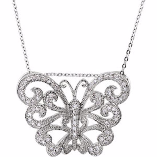 650749:1010:P Sterling Silver Wishes Fulfilled CZ 18" Necklace