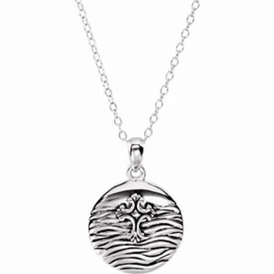 650769:1010:P Sterling Silver Water Baptism 14" Necklace