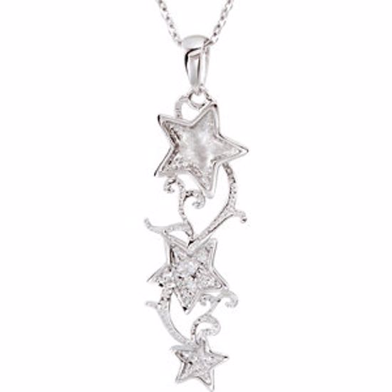 650777:1010:P Sterling Silver Shoot for the Stars CZ 18" Necklace