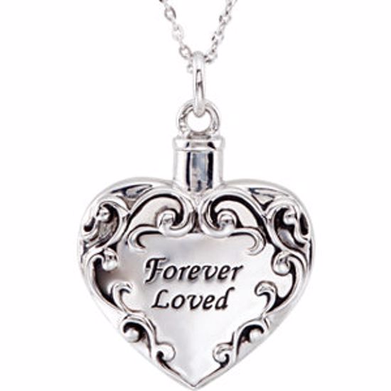 650779:1010:P Sterling Silver Forever Loved Ash Holder 18" Necklace