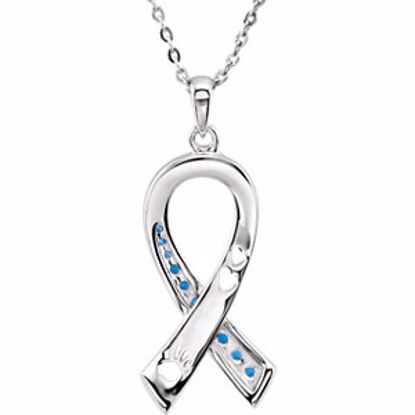 650781:1010:P Sterling Silver Fight Against Child Abuse 18" Necklace