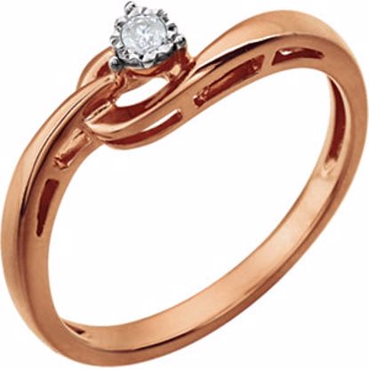 650896:100:P Sterling Silver Plated with Rose .04 CTW Diamond Ring Size 7