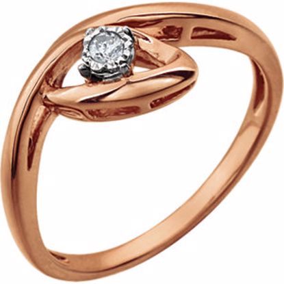 650893:100:P Sterling Silver Plated with Rose .04 CTW Diamond Ring Size 7