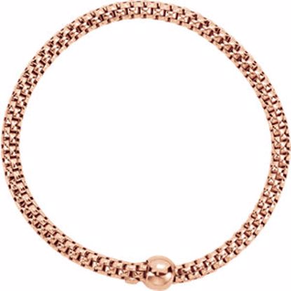 650908:6002:P Sterling Silver Rose Gold Plated 4.3mm Woven Stretch Bracelet