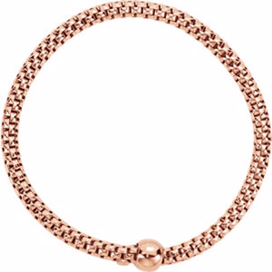 650908:6002:P Sterling Silver Rose Gold Plated 4.3mm Woven Stretch Bracelet