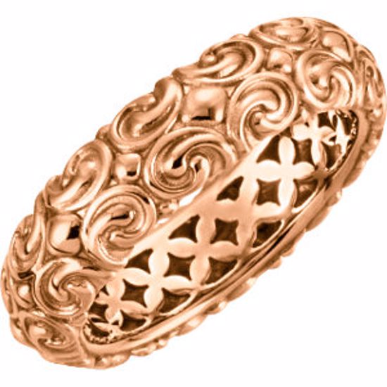 51176:104:P 14kt Rose Sculptural-Inspired Ring