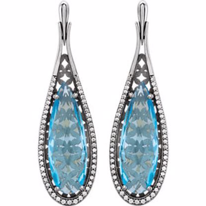 85659:105:P 14kt White Sky Blue Topaz & 1/3 CTW Diamond Earrings