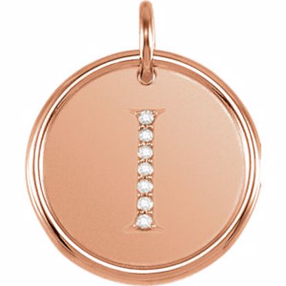 85088:10660:P 14kt Rose .04 CTW Diamond Initial "I" Pendant