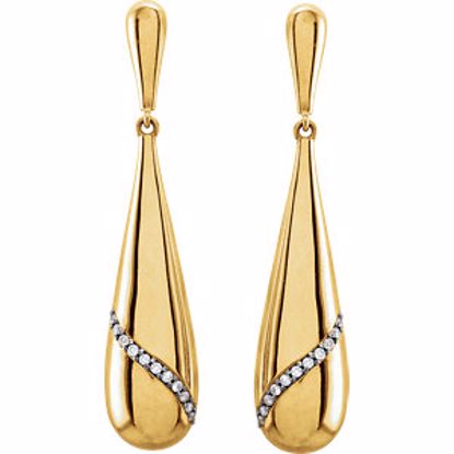 85663:200:P 14kt Yellow 1/8 CTW Diamond Teardrop-Shaped Earrings