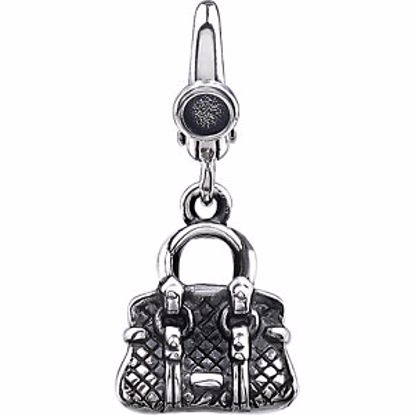 85736:100:P Sterling Silver Fashion Handbag Charm