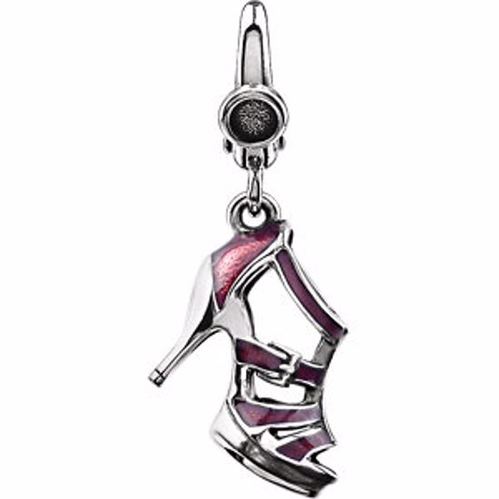 85747:100:P Sterling Silver High Heel Enameled Charm