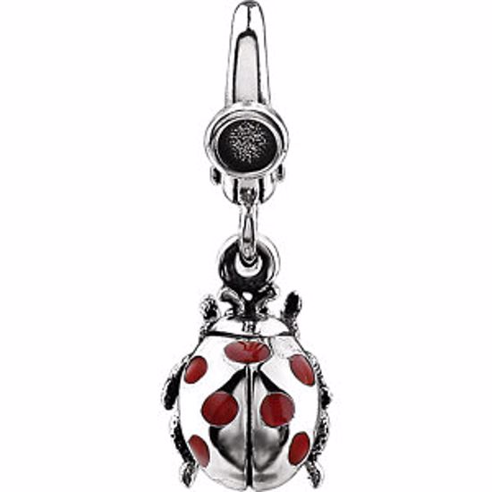 85751:100:P Sterling Silver Enamel Ladybug Charm