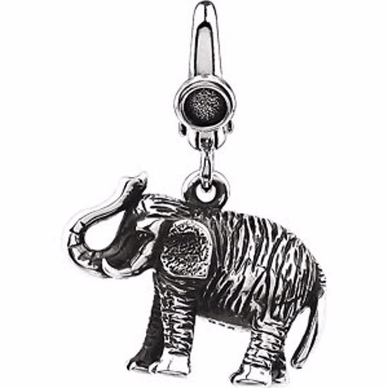 85753:100:P Sterling Silver Elephant Charm