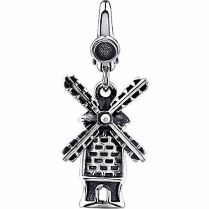 85754:100:P Sterling Silver Windmill Charm