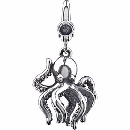 650992:600:P Sterling Silver 30x15mm Octopus Charm