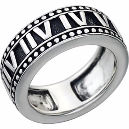 650995:600:P Sterling Silver 8.5mm Ladies Fashion Ring