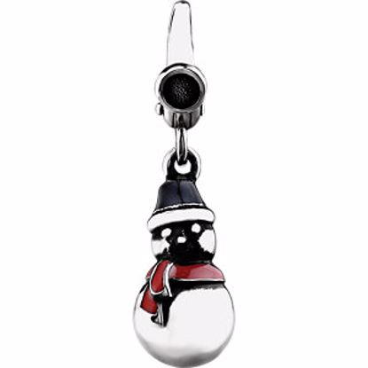 651000:600:P Sterling Silver Enamel Snowman Charm