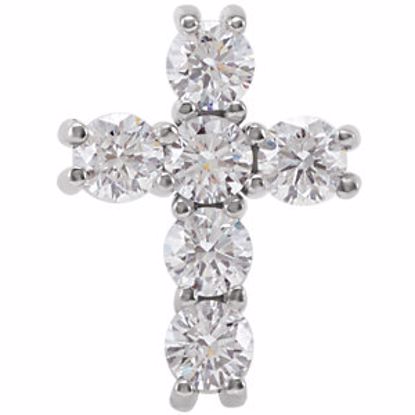 R42309:10230:P 14kt White 1/2 CTW Diamond Cross Pendant