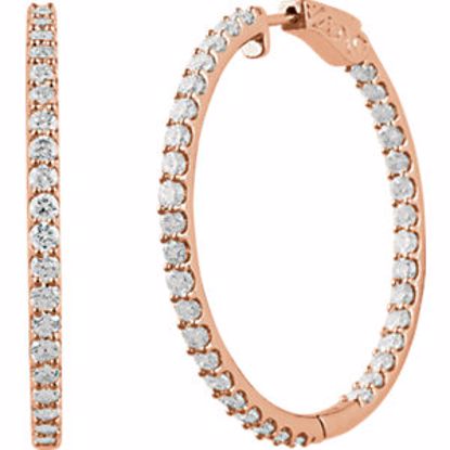 650183:127:P 14kt Rose 5 CTW Diamond Inside/Outside Hoop Earrings
