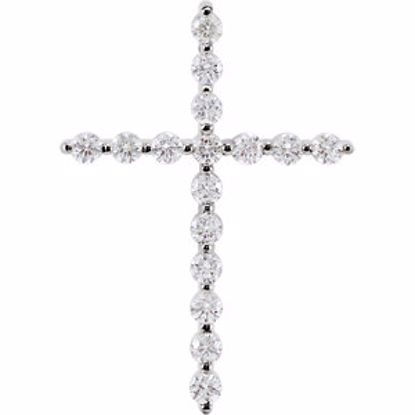 R42307:10250:P 14kt White 1/2 CTW Diamond Cross Pendant