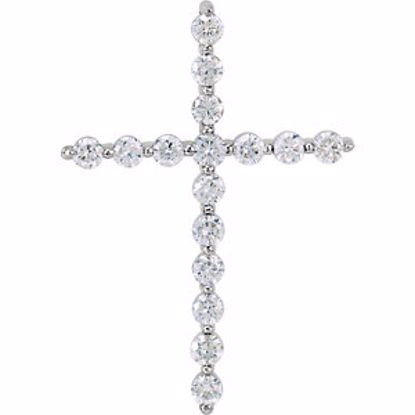 R42307:10220:P 14kt White 1.00 CTW Diamond Cross Pendant