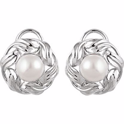 651037:601:P 14kt White 8mm Freshwater Cultured Pearl Earrings