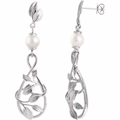 651038:501:P 14kt White 6mm Freshwater Cultured Pearl Earrings