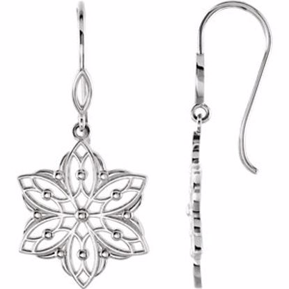 85580:10021:P 14kt White 35x18.75mm Decorative Dangle Earrings