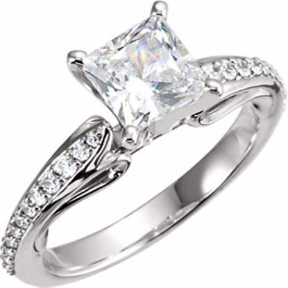 121969:60070:P Continuum Sterling Silver Cubic Zirconia & 1/5 CTW Diamond Engagement Ring