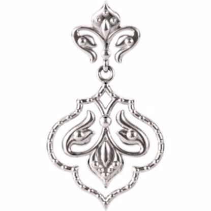 85585:10001:P 14kt White Decorative Dangle Pendant