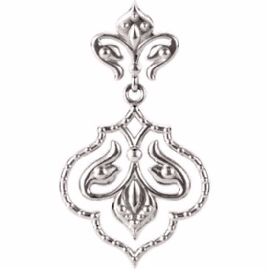 85585:10001:P 14kt White Decorative Dangle Pendant