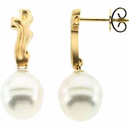 64801:1001000:P 18kt Yellow South Sea Cultured Pearl Earrings