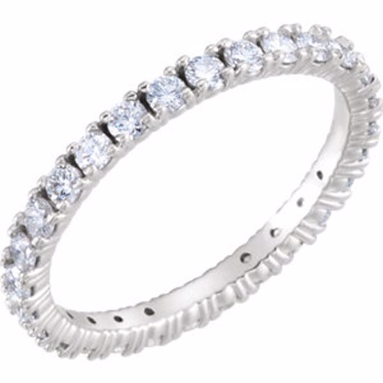 122026:424:P 14kt White 3/4 CTW Diamond Eternity Band Size 5.5