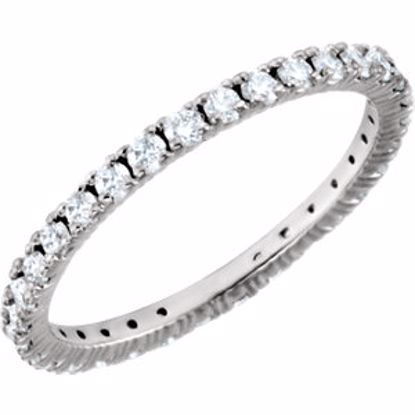 122026:433:P 14kt White 5/8 CTW Diamond Eternity Band Size 6.5