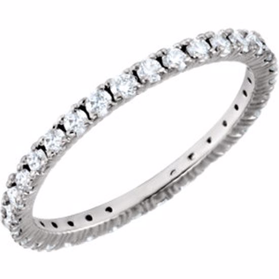 122026:439:P 14kt White 5/8 CTW Diamond Eternity Band Size 5.5