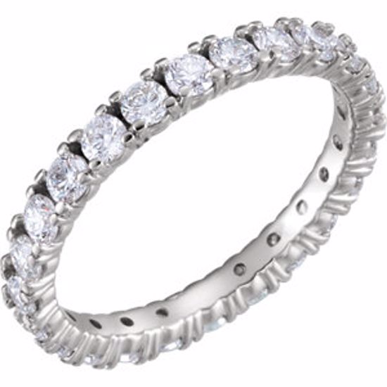 122026:6001:P 14kt White 1 1/3 CTW Diamond Eternity Band Size 5.5