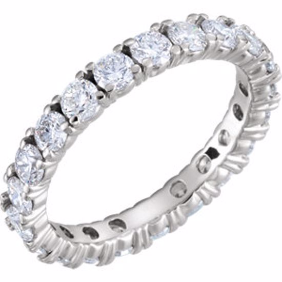 122026:474:P 14kt White 2 CTW Diamond Eternity Band Size 6.5