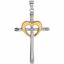 651058:100:P Sterling Silver/10kt Yellow .015 CTW Diamond Cross Pendant with Rhodium
