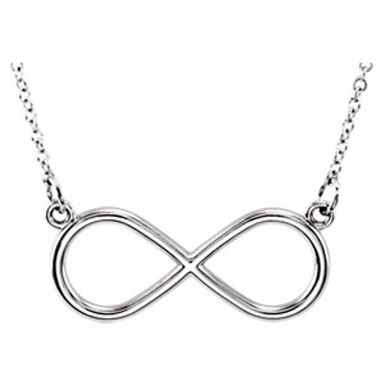 85782:1002:P 14kt White Infinity 18" Necklace