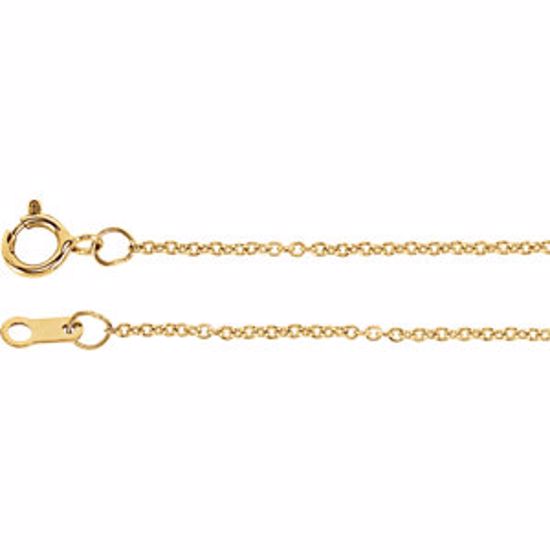 CH132:6006:P 14kt Yellow 1mm Solid Cable 16" Chain