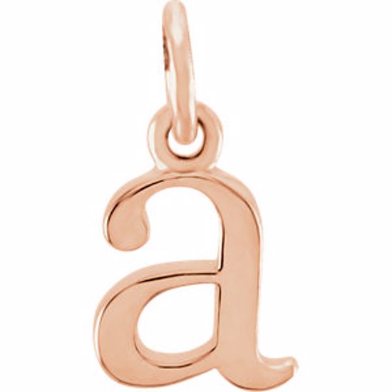 85780:10023:P 14kt Rose "a" Lowercase Initial Pendant