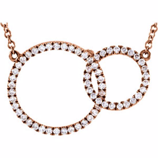 68806:103:P 14kt Rose 1/3 CTW Diamond Circle 18" Necklace