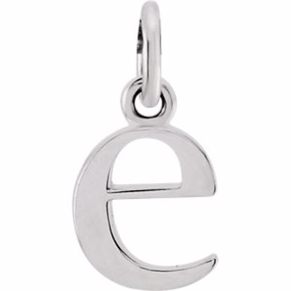 85780:1025:P 14kt White "e" Lowercase Initial Pendant