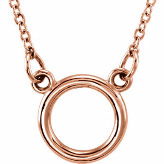 85787:1003:P 14kt Rose Circle 18" Necklace