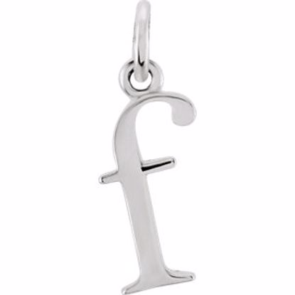 85780:1029:P 14kt White "f" Lowercase Initial Pendant